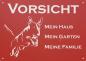 Preview: Aluminium Warnschild Bullterrier VORSICHT Mein Haus mein Garten meine Familie